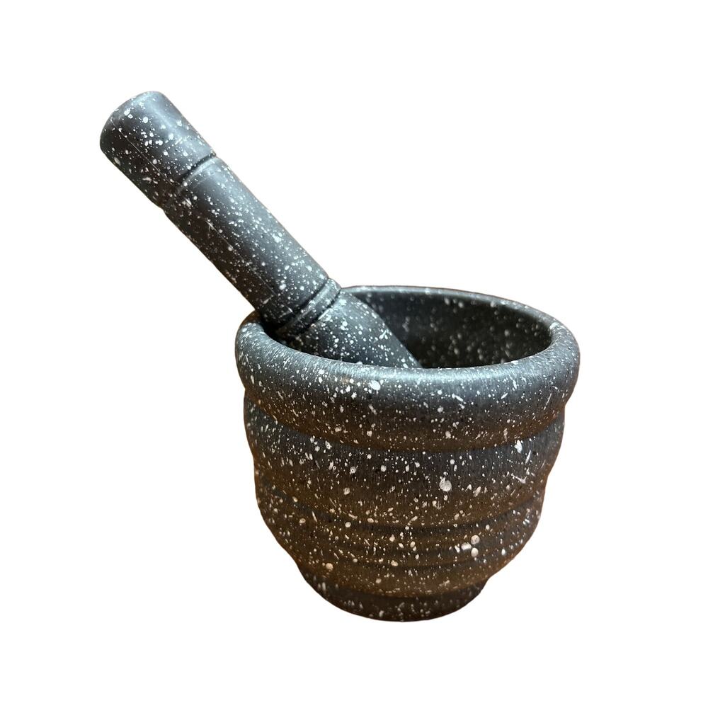 Resin Faux Granite Pestle & Mortar Set Herb Spice Grinder Crusher